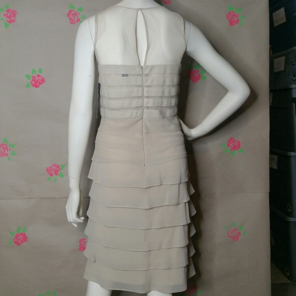 NEW Scarlett Nite Nude Ecru Tan Sleeveless Dress 8 - Picture 5 of 10
